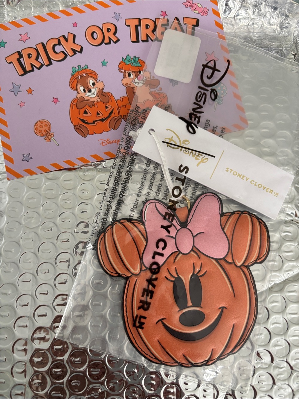 Stoney Clover Lane Disney Minnie Pumpkin Bagcharm in Orange and Pink